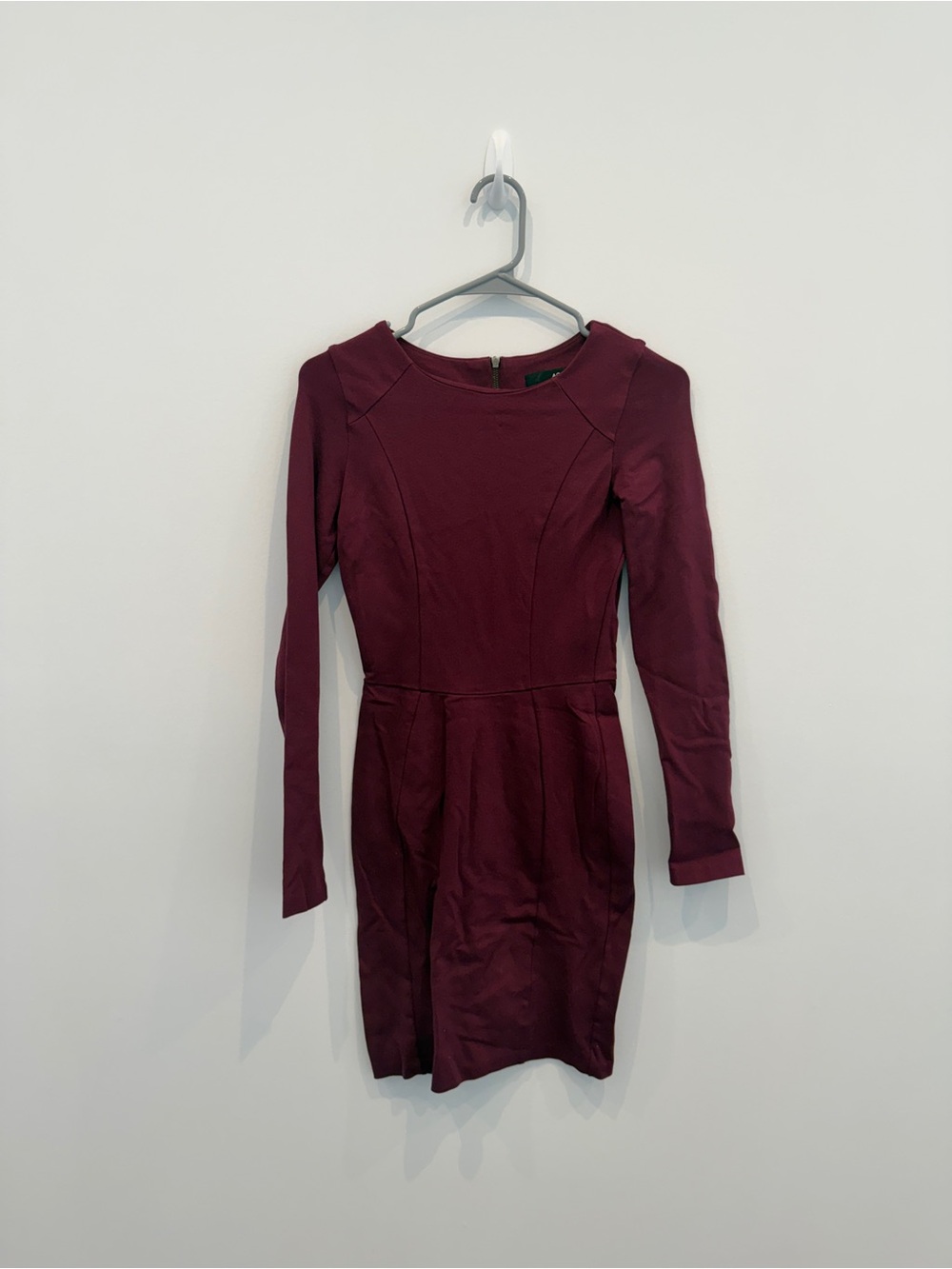 Aqua Long Sleeve Wine Sheath Dress